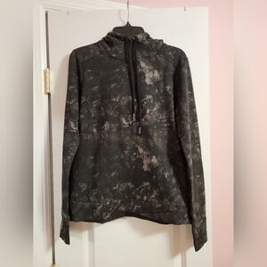 NWT Halston Studio Black Mineral Wash Pullover Hoodie- S- Athletic, Casual